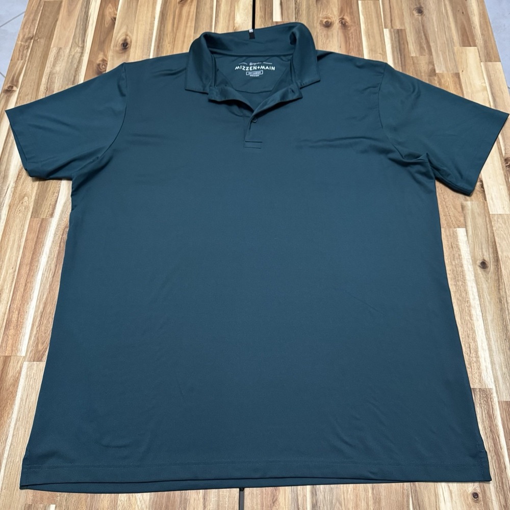 Mizzen Main Polo Shirt Mens 2XL Green Phil Mickelson‎ Performance Golf Stretch